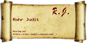 Rohr Judit névjegykártya
